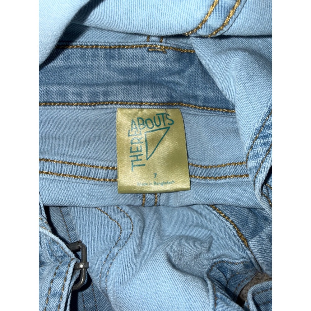 Thereabouts Girls Light Wash Denim Shortalls Bib Overalls Size 7 - Picture 4 of 4